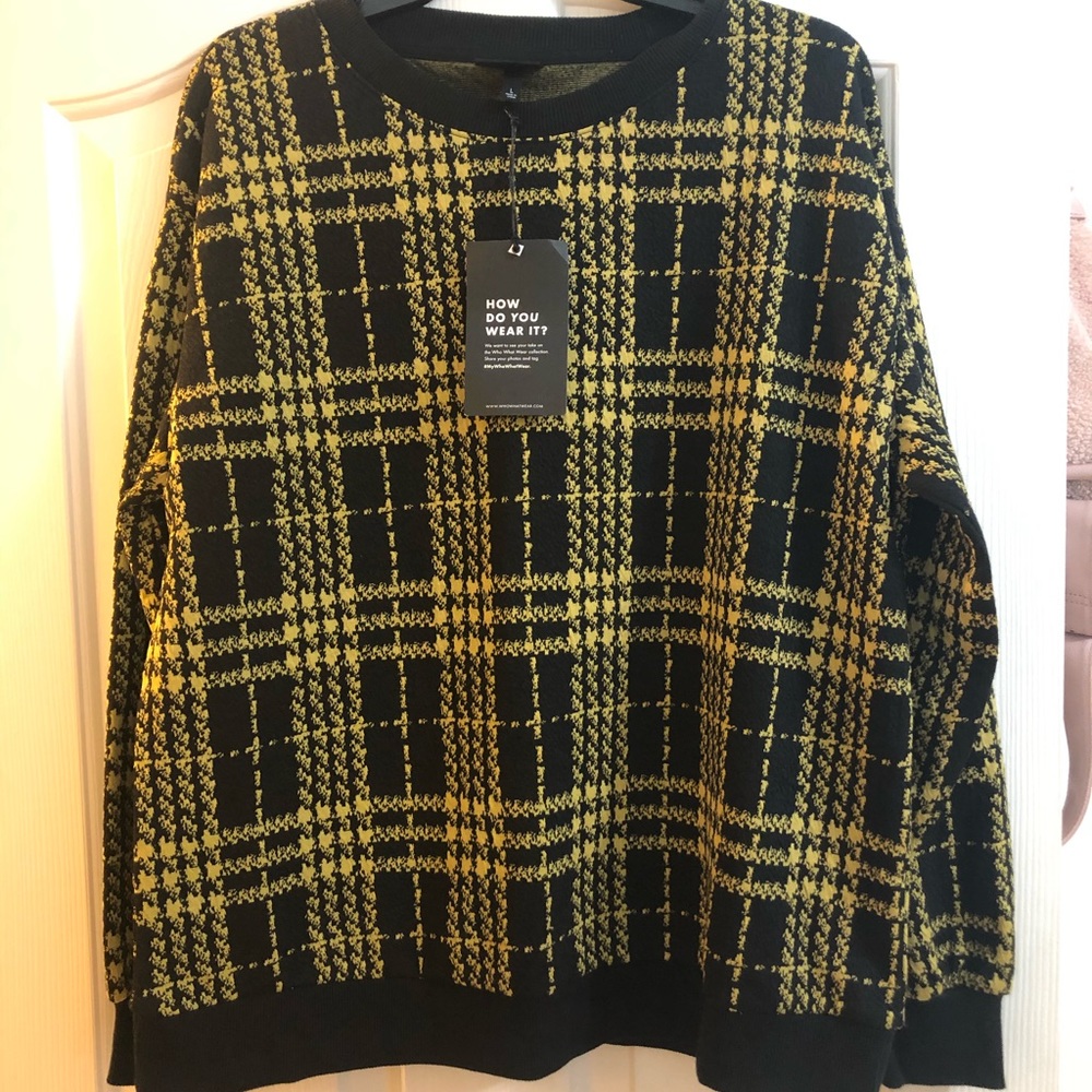 Plaid yellow sweater